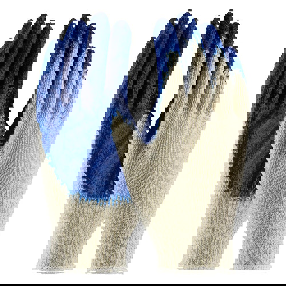 General Purpose Work Gloves: Large, Latex Coated, Cotton, Polyester & Latex