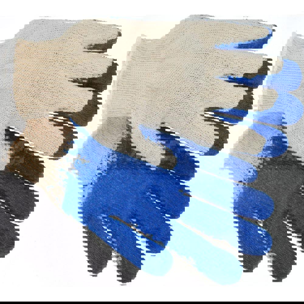 General Purpose Work Gloves: Large, Latex Coated, Cotton Blend