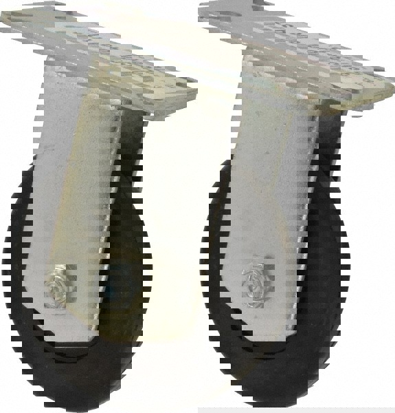 Rigid Top Plate Caster: Soft Rubber, 3-1/2