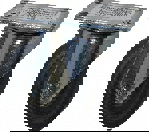 Swivel Top Plate Caster: Thermoplastic Rubber, 3-1/2