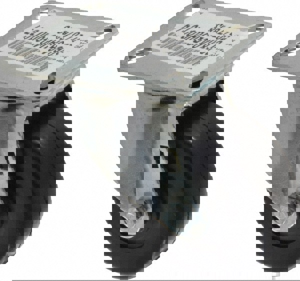 Swivel Top Plate Caster: Soft Rubber, 3-1/2