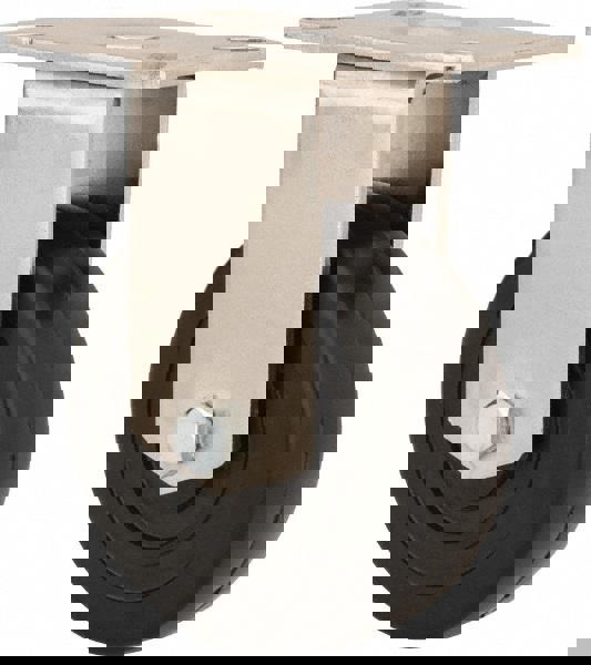 Rigid Top Plate Caster: Soft Rubber, 4