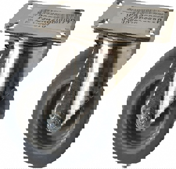 Swivel Top Plate Caster: Thermoplastic Rubber, 4