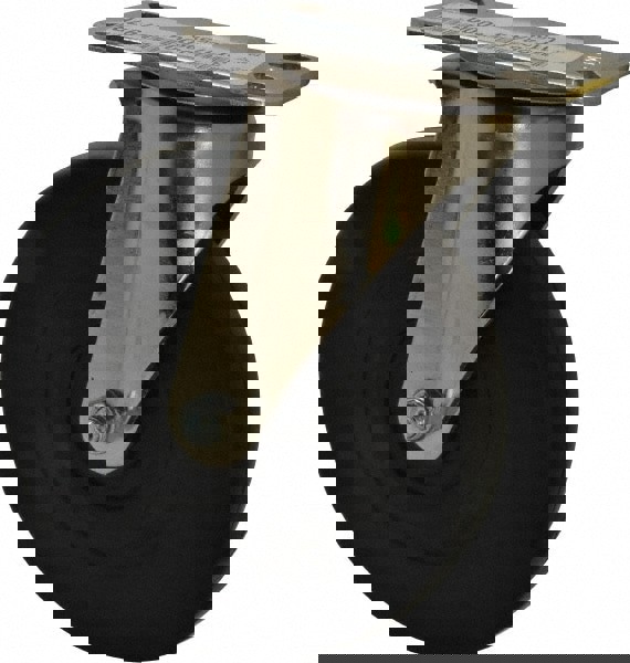 Swivel Top Plate Caster: Soft Rubber, 6