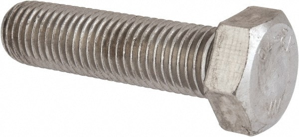 Hex Head Cap Screw: M16x2, 60.00 mm Length Under Head, Grade 18-8 & Austenitic Grade A2 Stainless Steel, Bright/Uncoated Finish