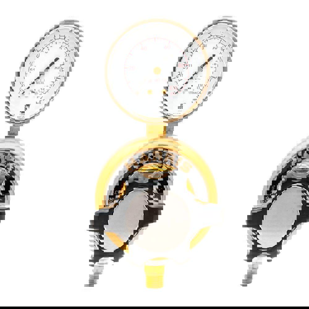 High-Flow Single Gauge Inline Manifold Nitrogen, Helium, Argon, Carbon Dioxide, Hydrogen, Oxygen Regulator0-50 PSIG