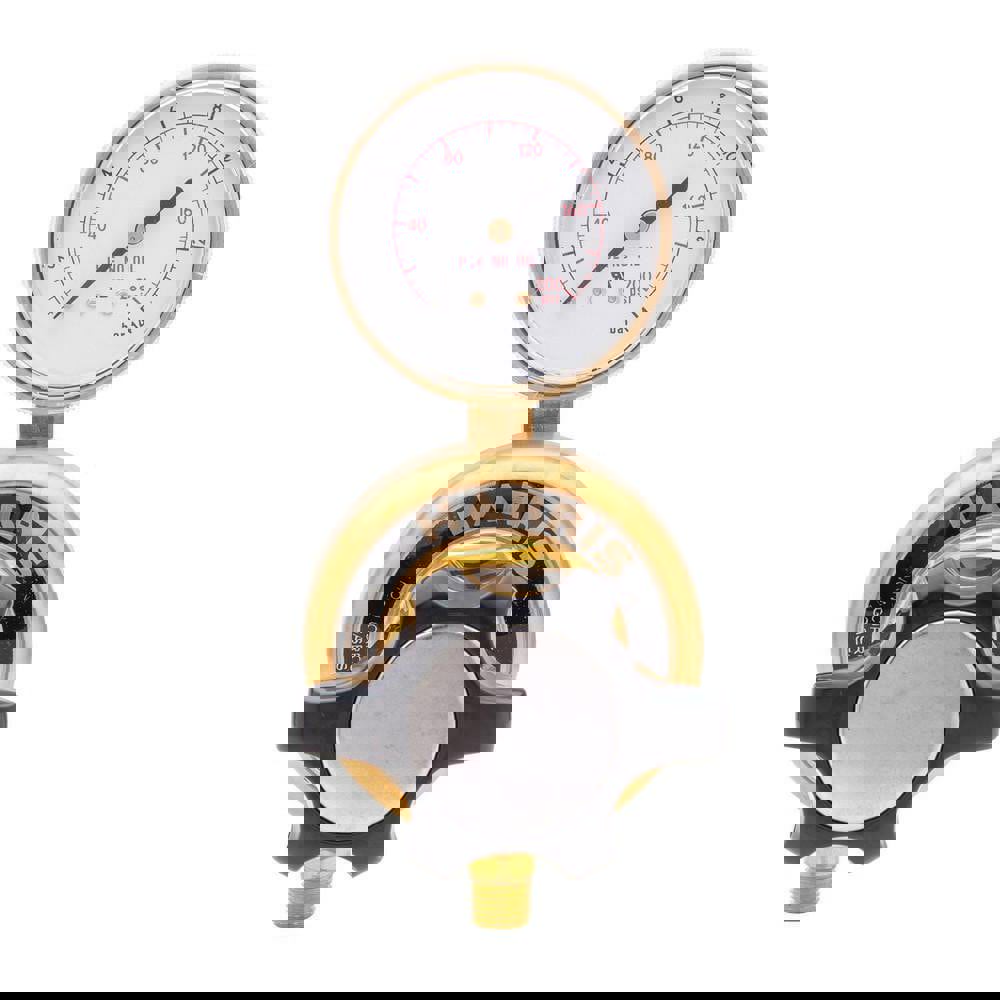 High-Flow Single Gauge Inline Manifold Nitrogen, Helium, Argon, Carbon Dioxide, Hydrogen, Oxygen Regulator 0-125 PSIG
