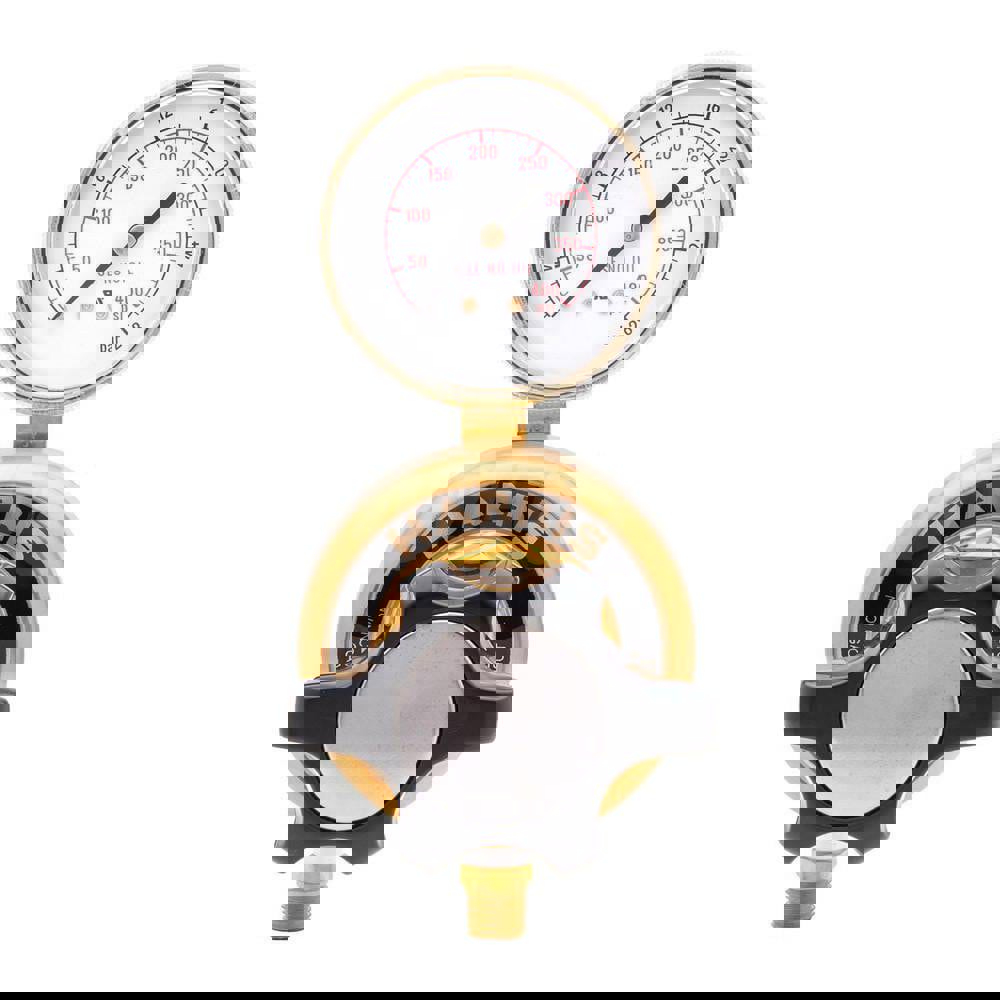 High-Flow Single Gauge Inline Manifold Nitrogen, Helium, Argon, Carbon Dioxide, Hydrogen, Oxygen Regulator 0-250 PSIG