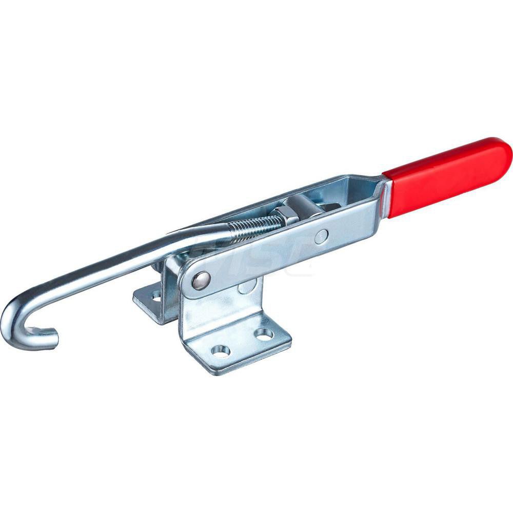 Pull-Action Latch Clamp: Vertical, 1,000 lb, J-Hook, Flanged Base