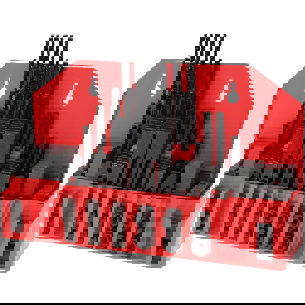 Fixture Clamp Step Block & Clamp Set: 59 Pc, 3/8-16 Stud Thread, 1/2