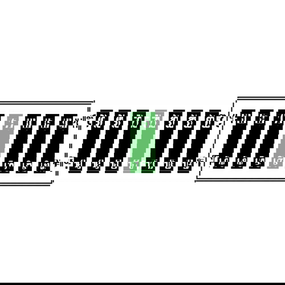 Temperature Indicating Labels; Indicator Use: Continuous ; Temperature Rating: 60; 65; 70; 75; 80; 85; 90 ; Accuracy: +/-2C ; Overall Height: 0.50 ; Overall Width: 2 ; Application: Continuous temperature monitoring