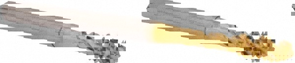 Spiral Flute Tap: #6-32, UNC, 3 Flute, Modified Bottoming, 3B Class of Fit, Powdered Metal, TiN Finish