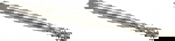 Spiral Flute Tap: #6-32 UNC, 3 Flutes, Modified Bottoming, 3B Class of Fit, Powdered Metal, Bright/Uncoated