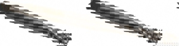 Spiral Flute Tap: #8-32 UNC, 3 Flutes, Modified Bottoming, Powdered Metal, Bright/Uncoated