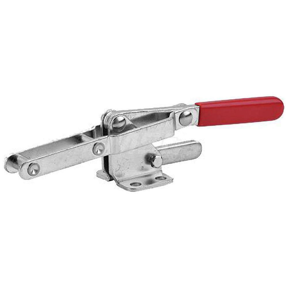 Pull-Action Latch Clamp: Vertical, 375 lb, U-Hook, Flanged Base