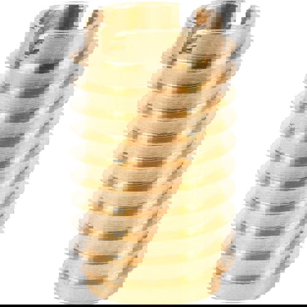 Hex Drive & Slotted Drive Threaded Inserts; Product Type: Knife ; Thread Size: 3/8-16 ; Material: Brass ; Finish: Uncoated ; Drill Size: 0.5160 ; Hole Diameter: 0.5156