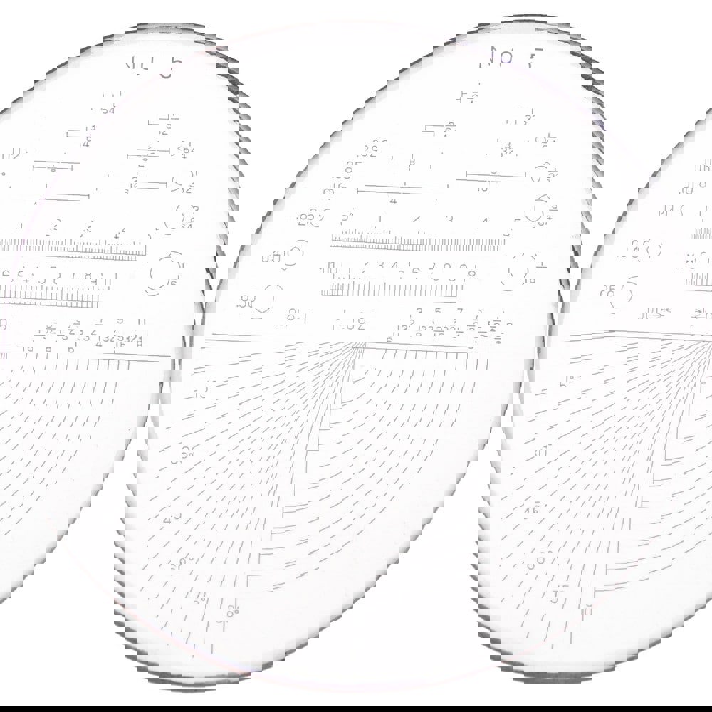 1 Inch Diameter, Optical Comparator Chart and Reticle