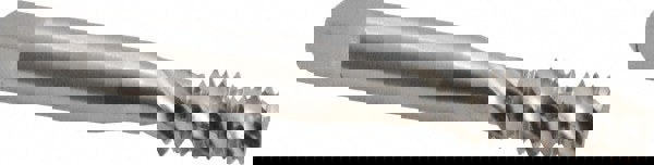 Spiral Flute Tap: 3/8-16 UNC, 3 Flutes, Modified Bottoming, 3B Class of Fit, Powdered Metal, Bright/Uncoated