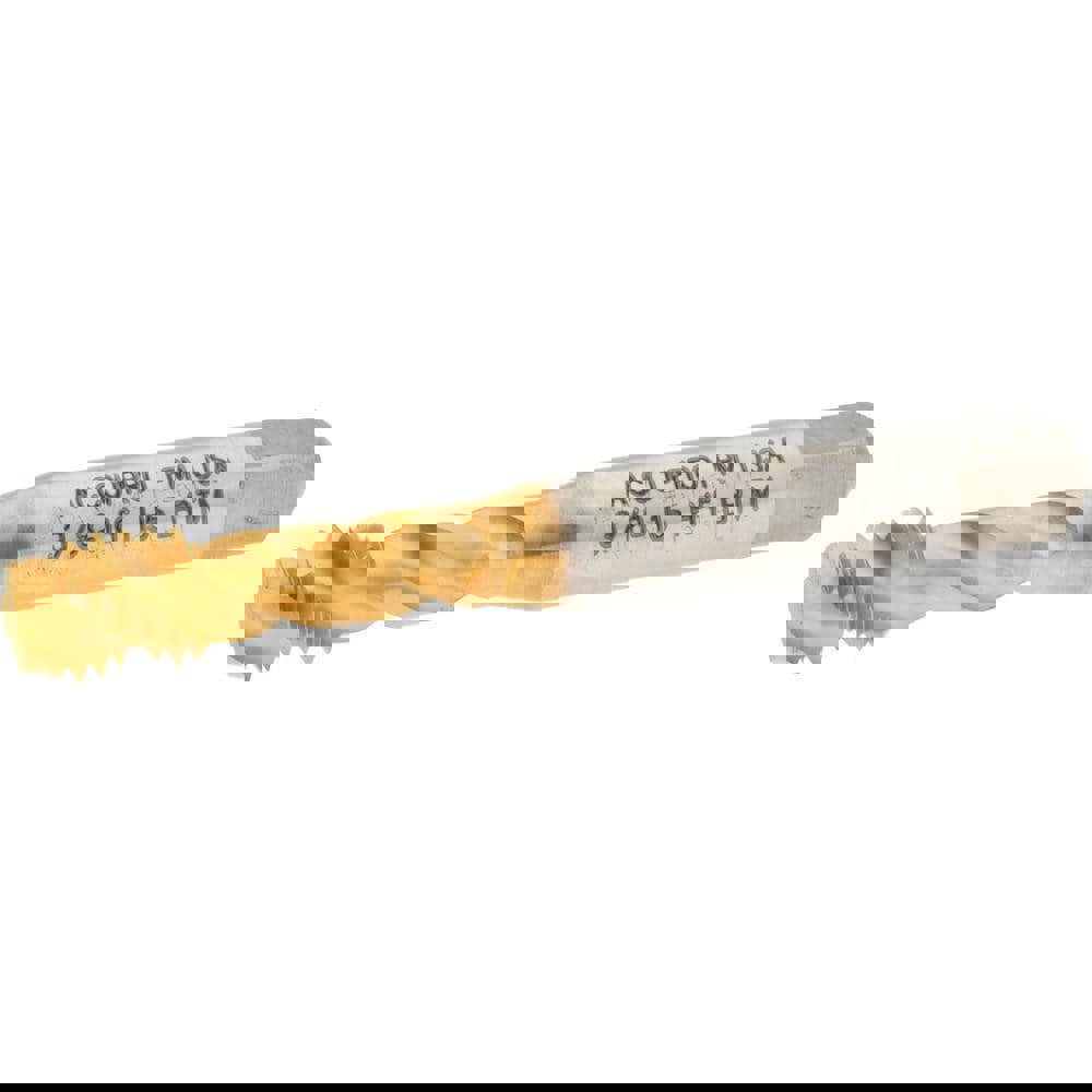 Spiral Flute Tap: 3/8-16 UNC, 3 Flutes, Modified Bottoming, 2B Class of Fit, Powdered Metal, TIN Coated