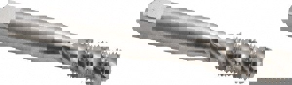 Spiral Flute Tap: 3/8-24 UNF, 3 Flutes, Modified Bottoming, Powdered Metal, Bright/Uncoated