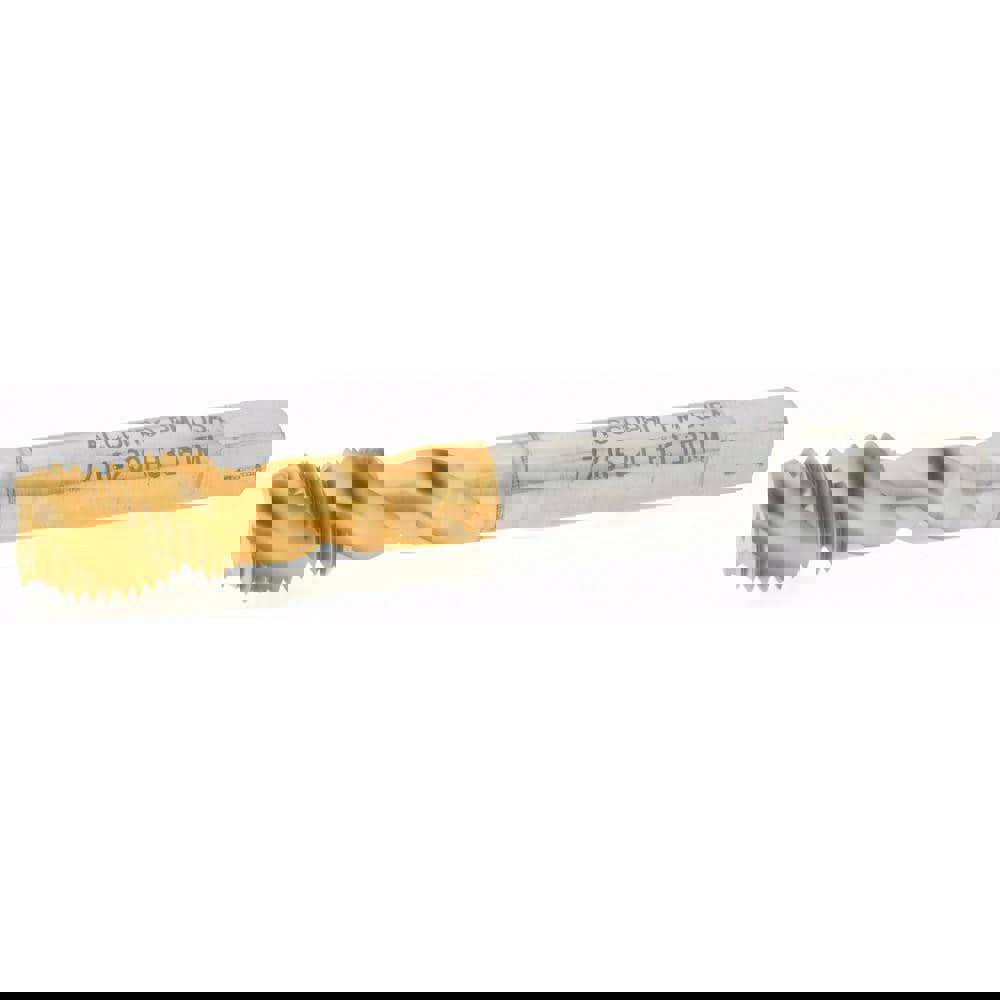 Spiral Flute Tap: 7/16-20, UNF, 3 Flute, Modified Bottoming, Powdered Metal, TiN Finish