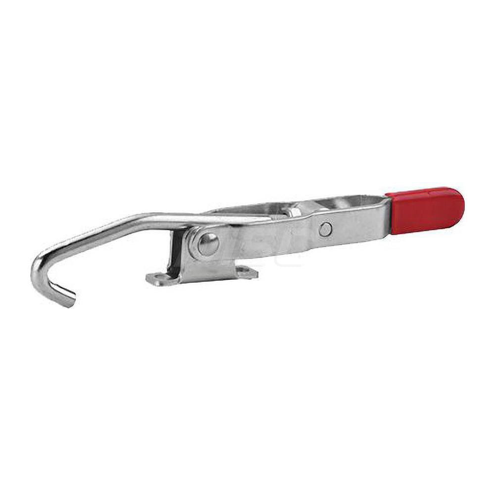 Pull-Action Latch Clamp: Vertical, 375 lb, J-Hook, Flanged Base