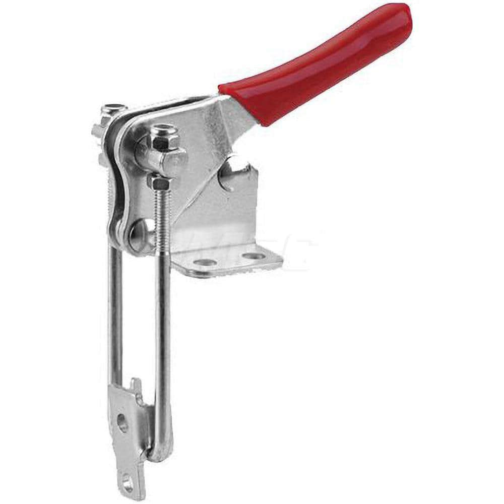 Pull-Action Latch Clamp: Vertical, 500 lb, U-Hook, Flanged Base