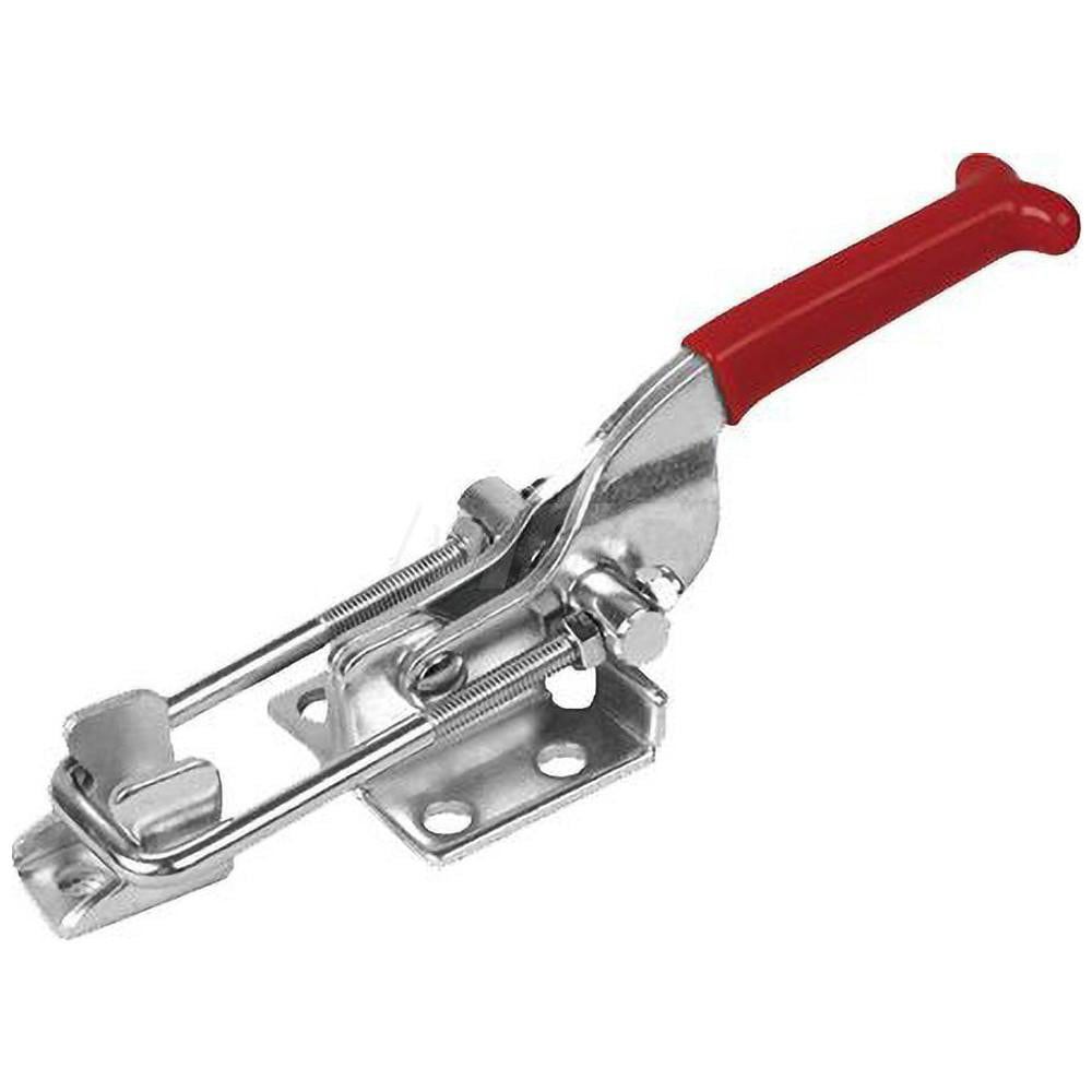Pull-Action Latch Clamp: Vertical, 700 lb, U-Hook, Flanged Base