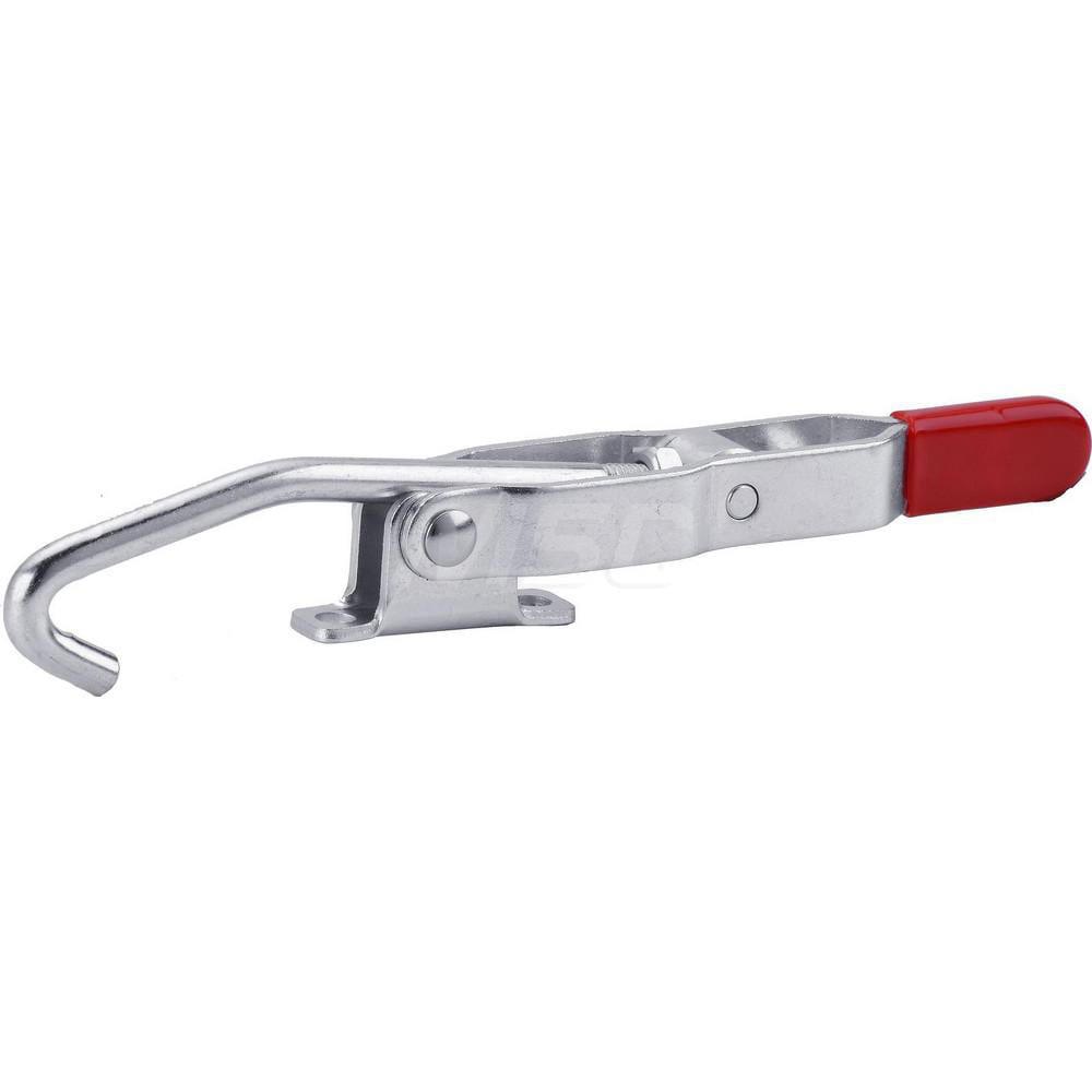 Pull-Action Latch Clamp: Vertical, 375 lb, J-Hook, Flanged Base