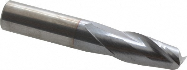 Square End Mill: 1/2'' Dia, 1'' LOC, 1/2'' Shank Dia, 3'' OAL, 2 Flutes, Solid Carbide
