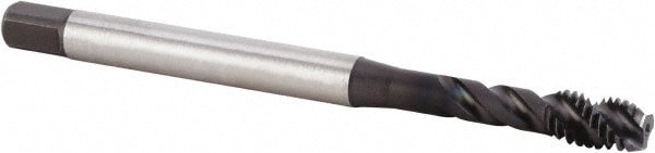 Spiral Flute Tap: M6x1.00 Metric, 3 Flutes, Modified Bottoming, 6HX Class of Fit, Powdered Metal, TiN/CrC/C Coated