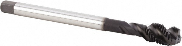 Spiral Flute Tap: M8x1.00 Metric, 3 Flutes, Modified Bottoming, 6HX Class of Fit, Powdered Metal, TiN/CrC/C Coated