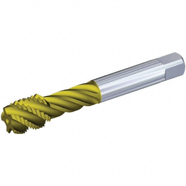 Spiral Flute Tap: M16x1.50 Metric, 4 Flutes, Modified Bottoming, 6HX Class of Fit, Powdered Metal, TiN/CrC/C Coated