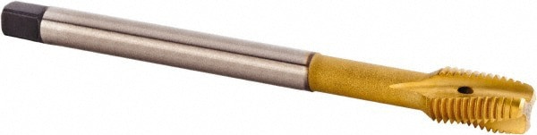 Spiral Flute Tap: M10x1.00 Metric Fine, 3 Flutes, Plug, 6HX Class of Fit, Powdered Metal, TiCN/TiN Coated