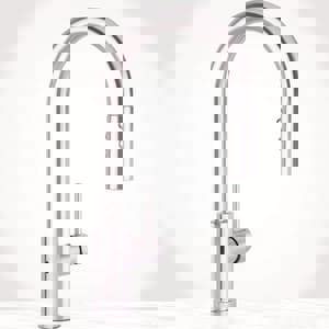 Single Handle Kitchen Faucet in Stainless Steel