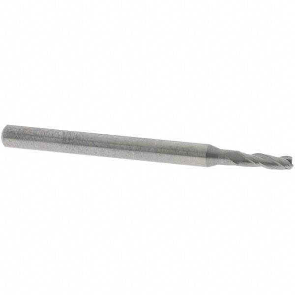 Square End Mill: 0.0787'' Dia, 0.2756'' LOC, 3 Flutes, Solid Carbide