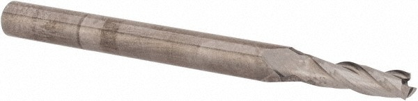 Square End Mill: 3/32'' Dia, 5/16'' LOC, 1/8'' Shank Dia, 1-1/2'' OAL, 3 Flutes, Solid Carbide
