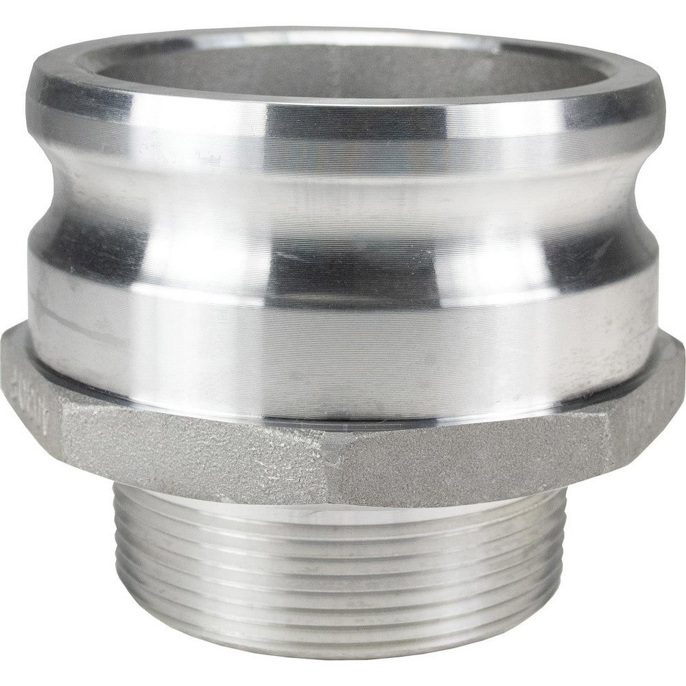 Suction & Discharge Hose Couplings; Type: 4 x 3 Type F Jump Size Adapter ; Coupling Type: Cam & Groove ; Coupling Descriptor: Jump Size Adapter x MNPT ; Material: Aluminum ; Coupler Size (Fractional Inch): 4 ; Thread Size: 3