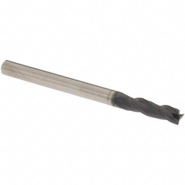 Square End Mill: 0.1181'' Dia, 0.3937'' LOC, 3 Flutes, Solid Carbide