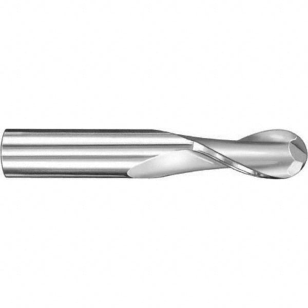 Ball End Mill: 4.00 mm Dia, 14.00 mm LOC, 2 Flute, Solid Carbide