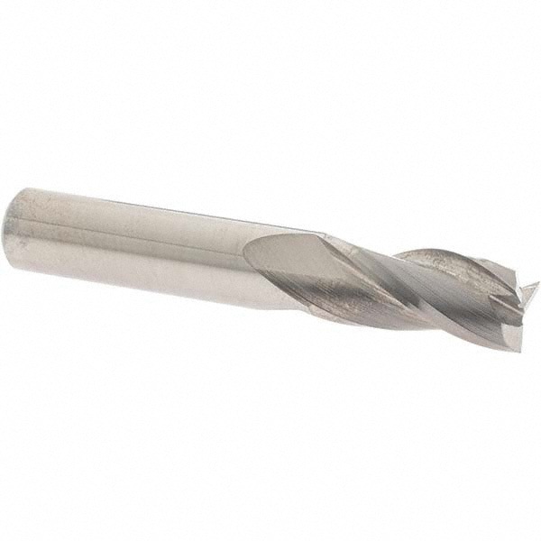Square End Mill: 7/16'' Dia, 1'' LOC, 7/16'' Shank Dia, 2-3/4'' OAL, 3 Flutes, Solid Carbide