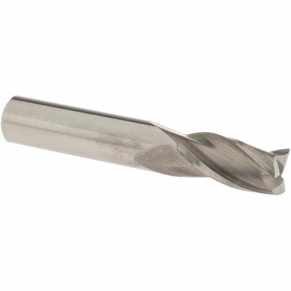 Square End Mill: 1/2'' Dia, 1'' LOC, 1/2'' Shank Dia, 3'' OAL, 3 Flutes, Solid Carbide
