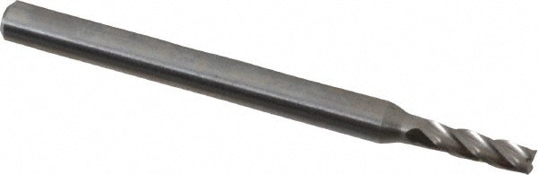 Square End Mill: 0.0787'' Dia, 0.2362'' LOC, 4 Flutes, Solid Carbide