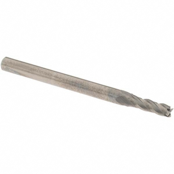 Square End Mill: 0.0984'' Dia, 0.2362'' LOC, 4 Flutes, Solid Carbide