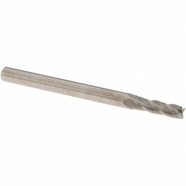 Square End Mill: 0.1378'' Dia, 0.4724'' LOC, 4 Flutes, Solid Carbide