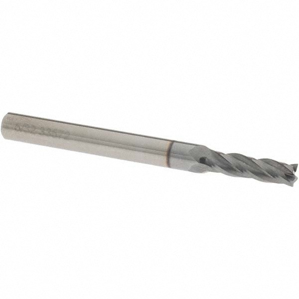 Square End Mill: 5/32'' Dia, 9/16'' LOC, 3/16'' Shank Dia, 2'' OAL, 4 Flutes, Solid Carbide