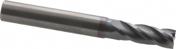 Square End Mill: 9/32'' Dia, 3/4'' LOC, 5/16'' Shank Dia, 2-1/2'' OAL, 4 Flutes, Solid Carbide