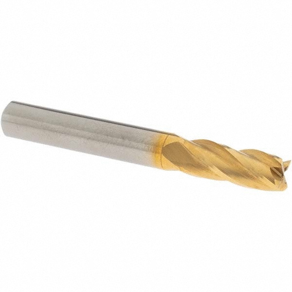 Square End Mill: 5/16'' Dia, 13/16'' LOC, 5/16'' Shank Dia, 2-1/2'' OAL, 4 Flutes, Solid Carbide