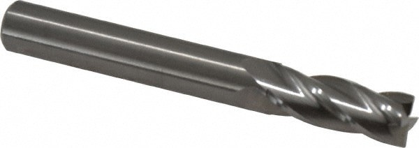Square End Mill: 0.315'' Dia, 0.8268'' LOC, 4 Flutes, Solid Carbide