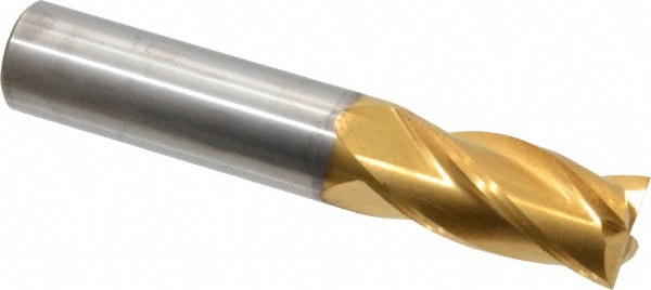Square End Mill: 5/8'' Dia, 1-1/4'' LOC, 5/8'' Shank Dia, 3-1/2'' OAL, 4 Flutes, Solid Carbide